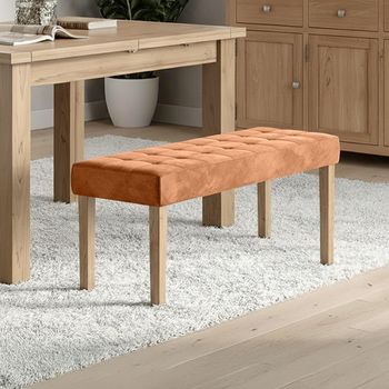 Addisyn Orange Fabric Small Dining Bench