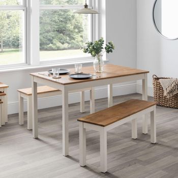 Coxmoor Ivory Lacquer Solid Oak Dining Bench