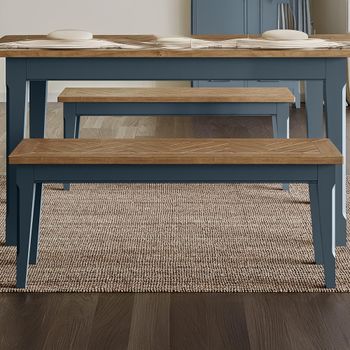 Signature Blue Dining 130cm Bench Lacquered