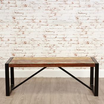 Urban Chic Reclaimed Wood Satin Lacquer Small Dining Bench