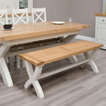 Deluxe Grey Painted Dining Bench