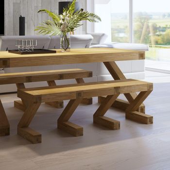 Z Designer Oak Dining Large Bench