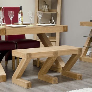 Z Designer Oak Small Dining Bench