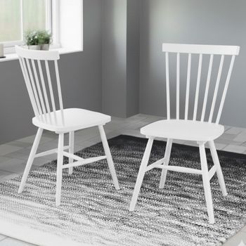 2 x Riano White Spindle Dining Chair