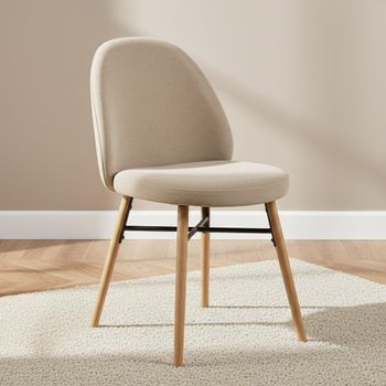 2 x Sophia Beige Fabric Dining Chair
