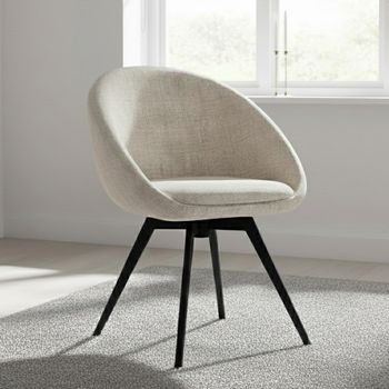 2 x Tenna Swivel Sand Fabric Dining Chair