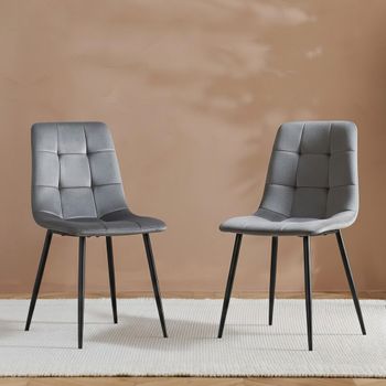 2 x Axel Grey Fabric Dining Chair