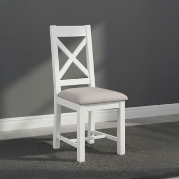 2 x Lundy White Painted Crossback Dining Chair