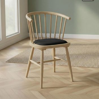 2 x Twyford Dark Grey Curved and Pale Oak Dining Chair