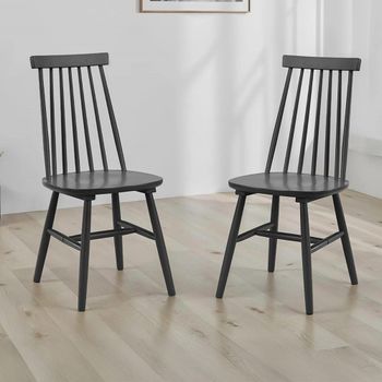 2 x Alassio Black Spindle Back Dining Chair