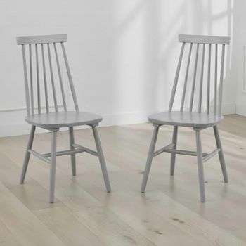 2 x Alassio Grey Spindle Back Dining Chair