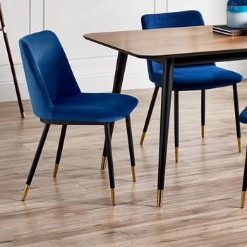 2 x Delaunay Blue Fabric Dining Chair