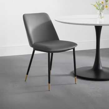 2 x Delaunay Grey Fabric Dining Chair