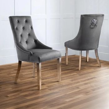 2 x Gladstone Grey Fabric Dining Chair