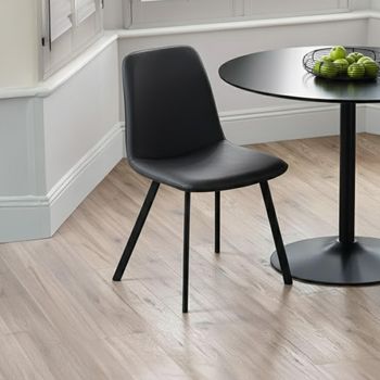 2 x Goya Black Faux Leather Dining Chair