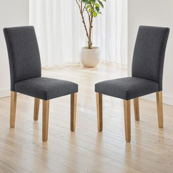 2 x Hastings Grey Fabric Dining Chair
