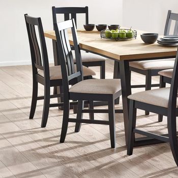 2 x Hilton Black Wood Dining Chair