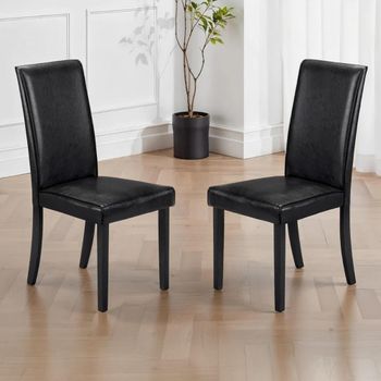 2 x Hudson Black Faux Leather Dining Chair