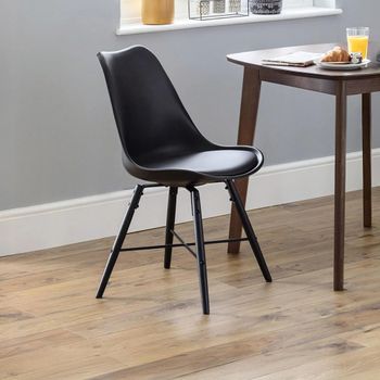 2 x Kari Black Faux Leather Dining Chair