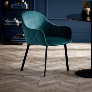 2 x Lima Teal Fabric Dining Chair