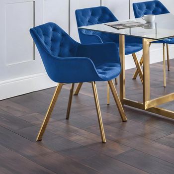 2 x Lorenzo Blue Fabric Dining Chair