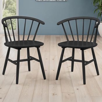 2 x Modena Black Spindle Back Dining Chair