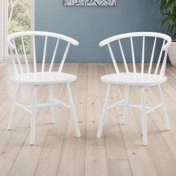 2 x Modena White Spindle Back Dining Chair