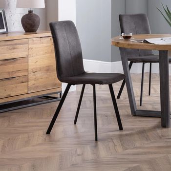 2 x Monroe Grey Fabric Dining Chair