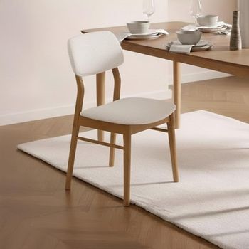 2 x Theia White Boucle Fabric Dining Chair