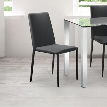 4 x Jazz Black Faux Leather Dining Chair