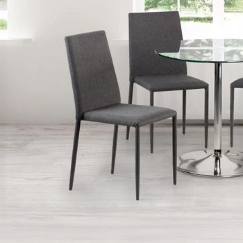 4 x Jazz Grey Fabric Dining Chair