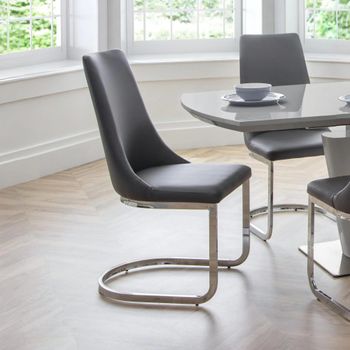 2 x Como Cantilever Grey Dining Chair