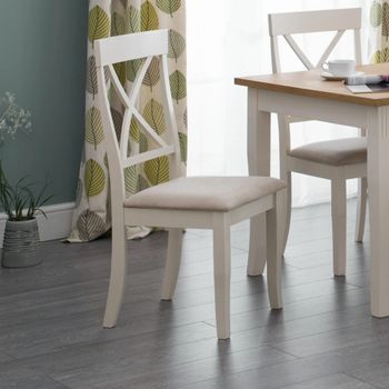 2 x Davenport Ivory Cross Back Dining Chair