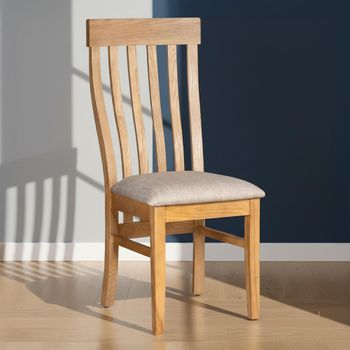 2 x Nimbus Oak Slatted Back Dining Chair