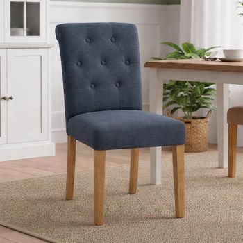 2 x Lundy Dark Grey Fabric Dining Chair
