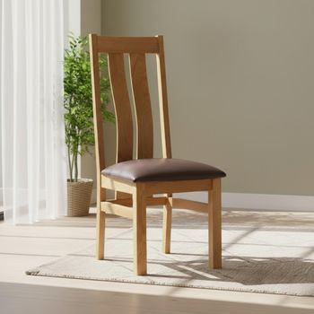 2 x Appleby Oak Arizona Slatted Back Dining Chair