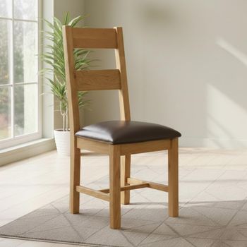 2 x Appleby Oak Ladder Back Dining Chair