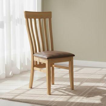 2 x Appleby Oak Toulouse Slatted Back Dining Chair