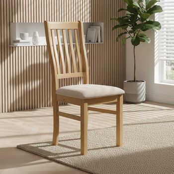 2 x Arlington Oak Slatted Back Dining Chair