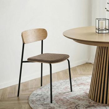 2 x Estepona Natural Ash Wood Brown Dining Chair