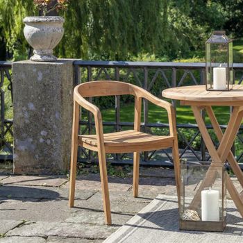 2 x Otero Garden Natural Teak Wood Dining Chair