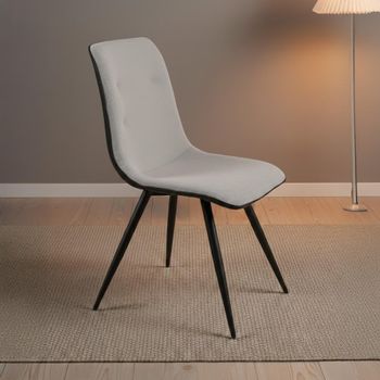 2 x Cassino Grey Fabric Dining Chair