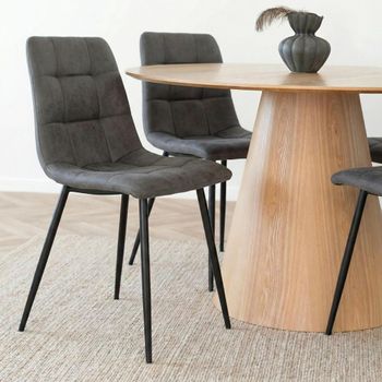 2 x Middelfart Dark Grey Fabric Dining Chair