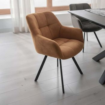 2 x Jade Dining Rust Fabric Armchair