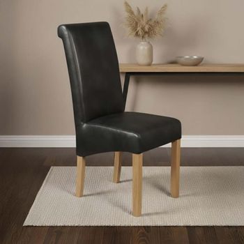 2 x Sophie Black Faux Leather Dining Chair