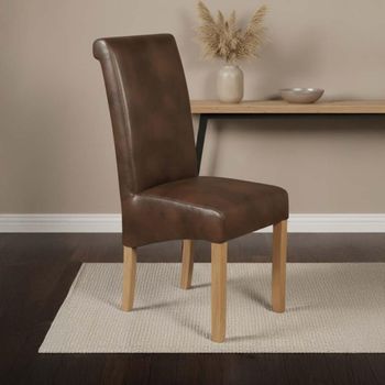 2 x Sophie Tan Faux Leather 3ft Single Dining Chair