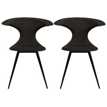 Clearance - 2 x Dan Form Flair Crow Black Fabric Dining Chairs - FS404