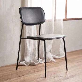 Esa Black Faux Leather Dining Chair