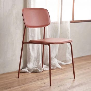 Esa Rust Red Faux Leather Dining Chair