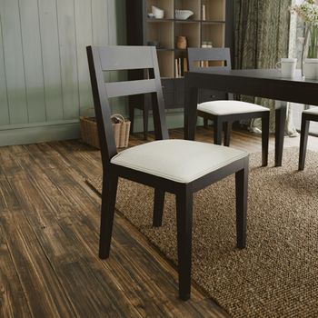 2 x Barwick Charcoal and Harmolan Natural Fabric Dining Chair